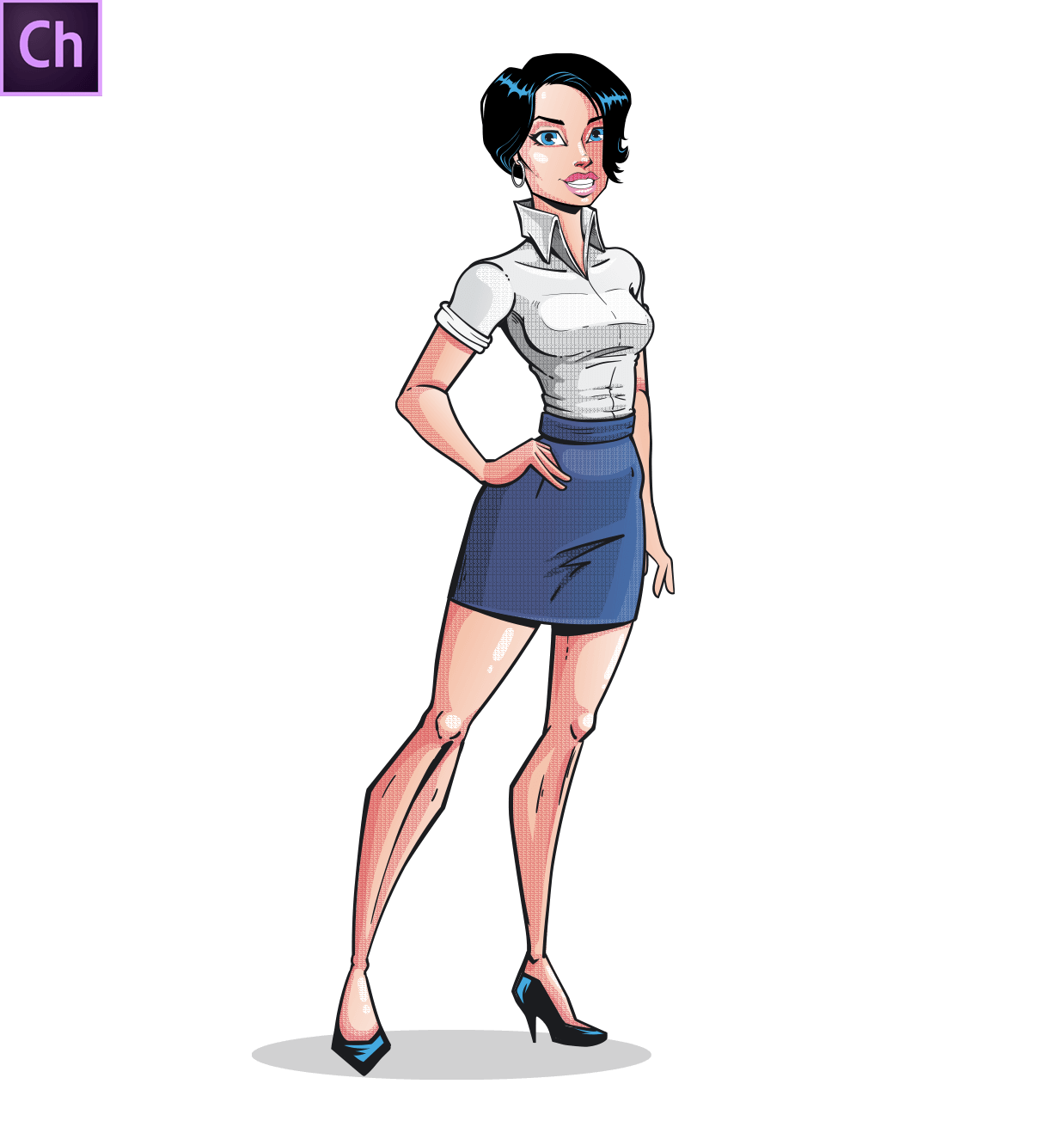 Comic Style Woman Character Animator Puppet